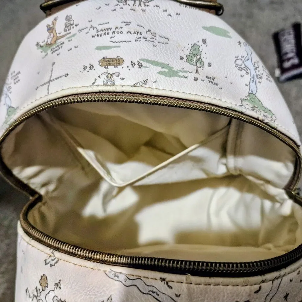 Loungefly Disney Winnie The Pooh Hundred Acre Wood Map Mini Backpack Rare *Read*